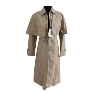 Acne Beige/ Tan Trench Coat with Plaid Lining NWT